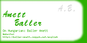 anett baller business card